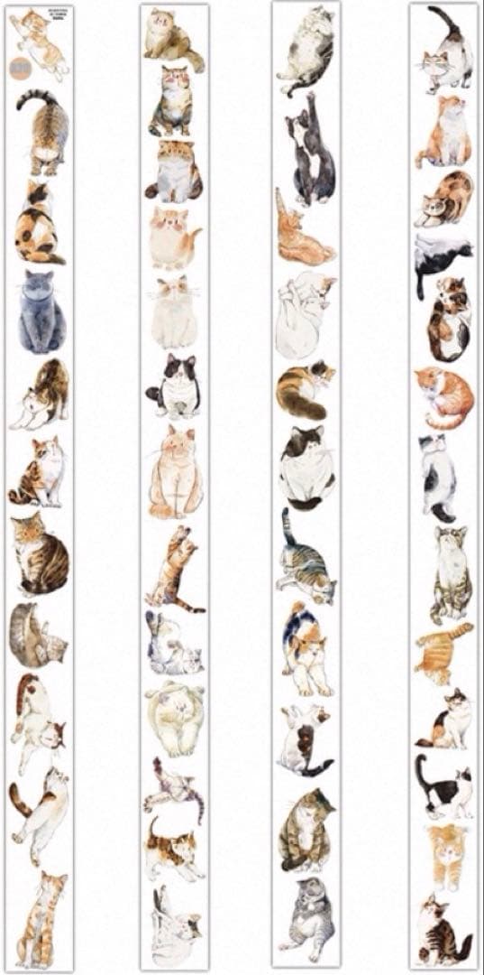 雾面PET 喵〜 ダイカット加工 3.5cm×6m 海外マスキングテープ　ネコ