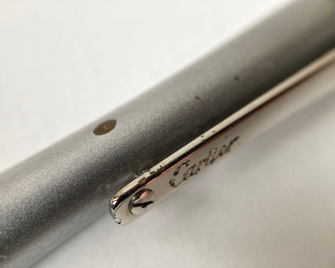 カルティエ　サントスドゥ　ブラッシュドメタル　パラジウムフィニッシュ　ボールペン