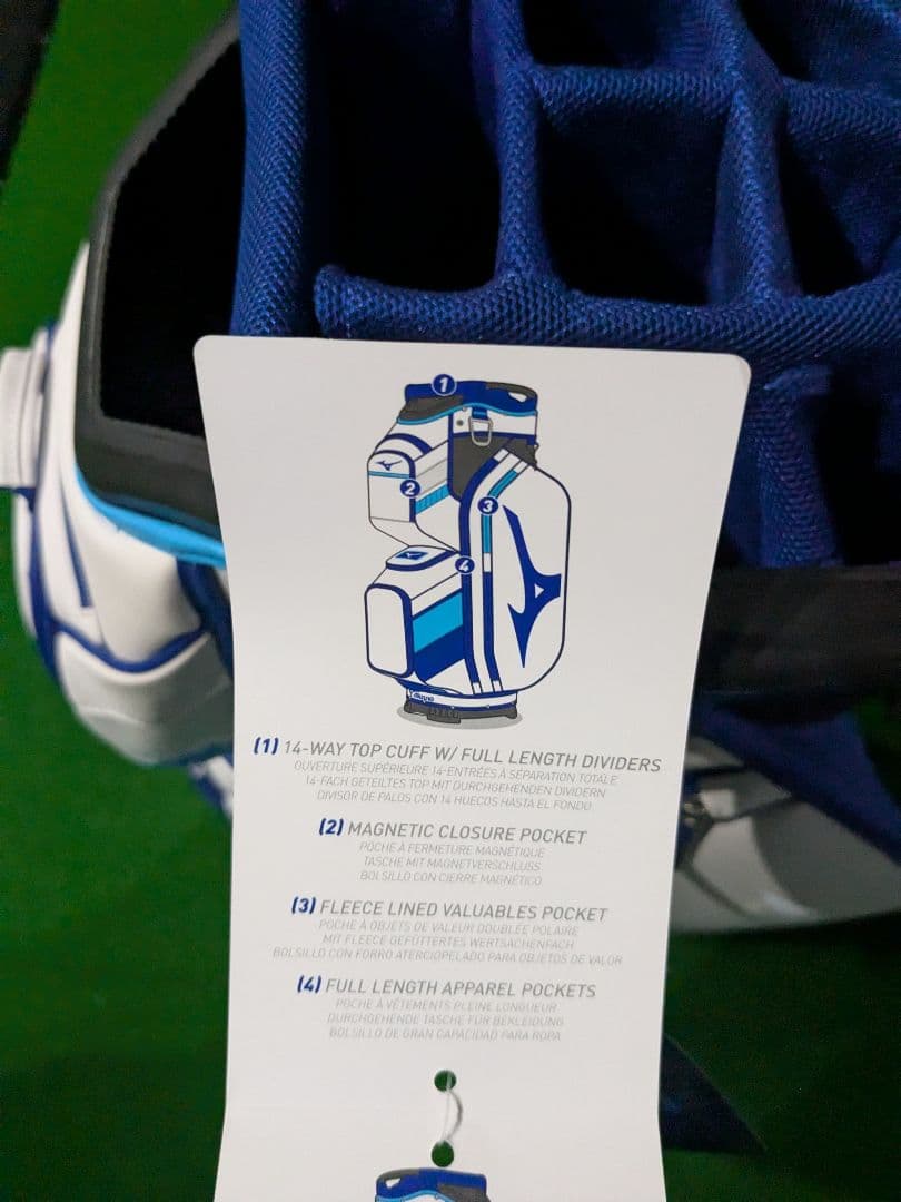 Mizuno ゴルフキャディバッグ ホワイト/ブルー