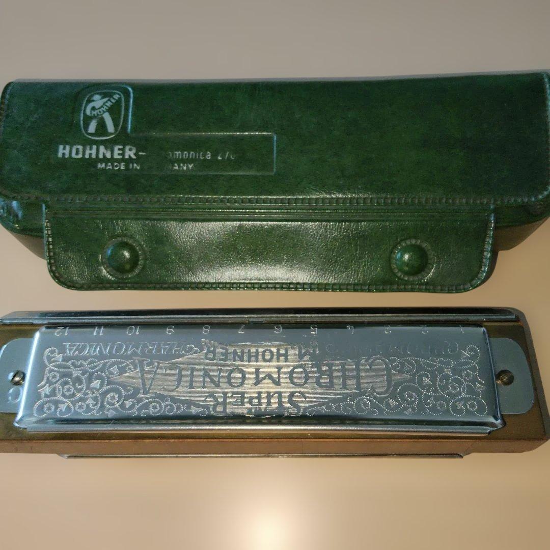 スーパー クロモニカ.クロマチツ Hohner ハーモニカ シルバー 、ケース付