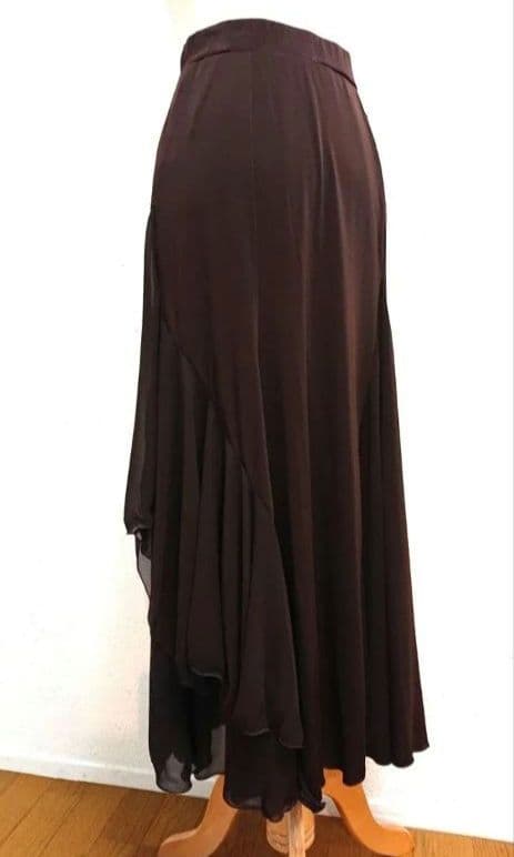SALE☆チャコット　社交ダンス スカート 茶 シフォン 定価40700円