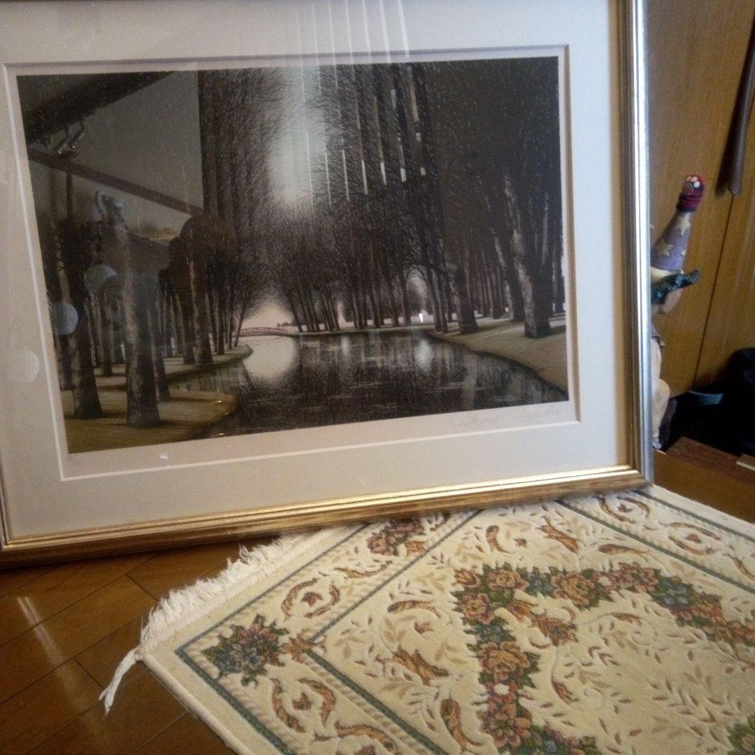 ジャック・デペルト　リトグラフ　橋の見える風景