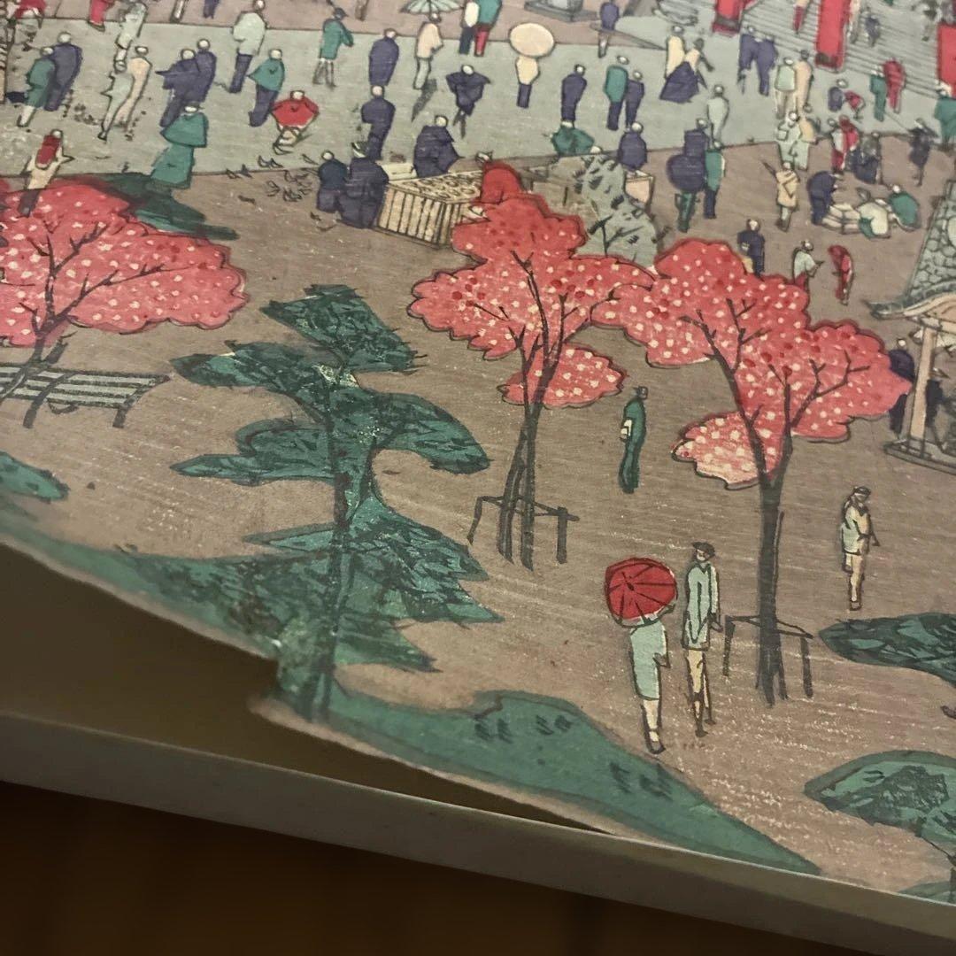 【錦絵・三枚続】明治時代 浮世絵 浅草金龍山寺