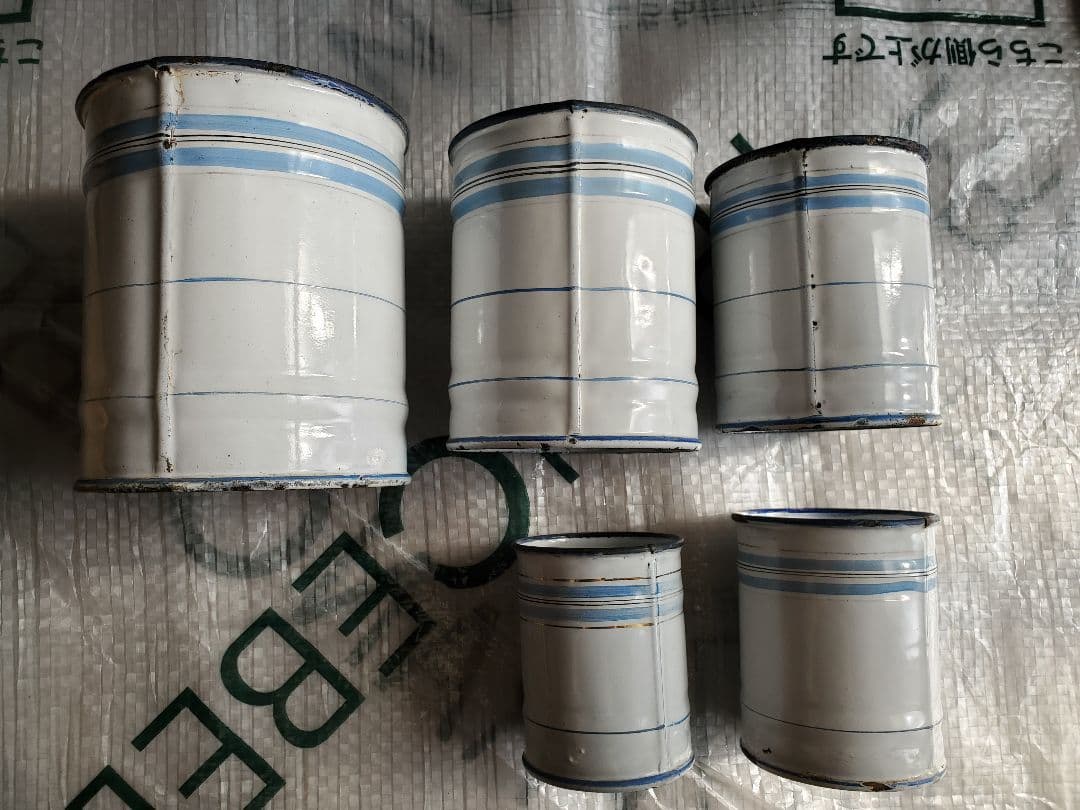 アンティーク　ホーロー　キャニスター　５個セット