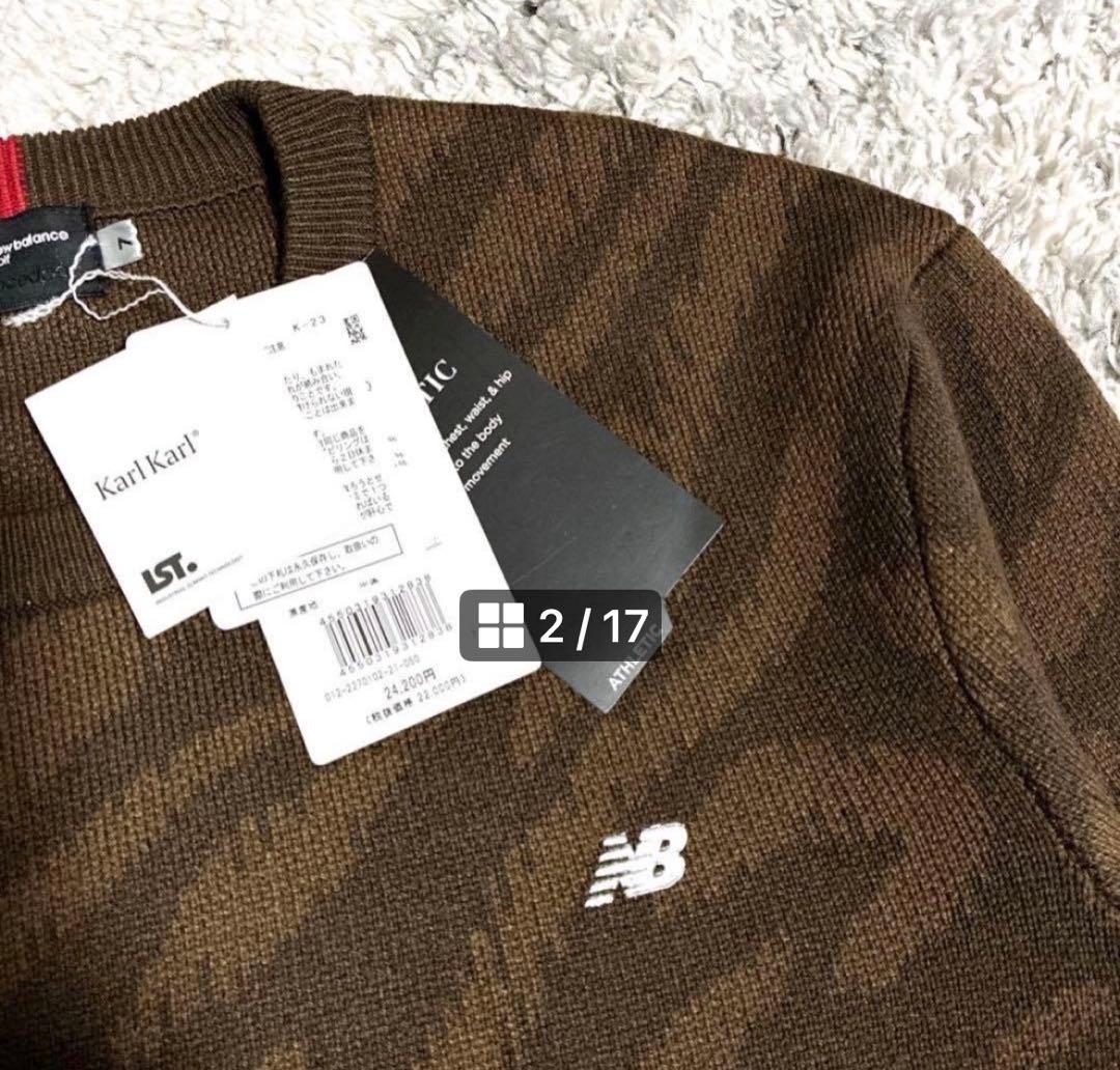 新品　NEW BALANCE GOLF メンズ ゴルフニット　総柄　　サイズ7