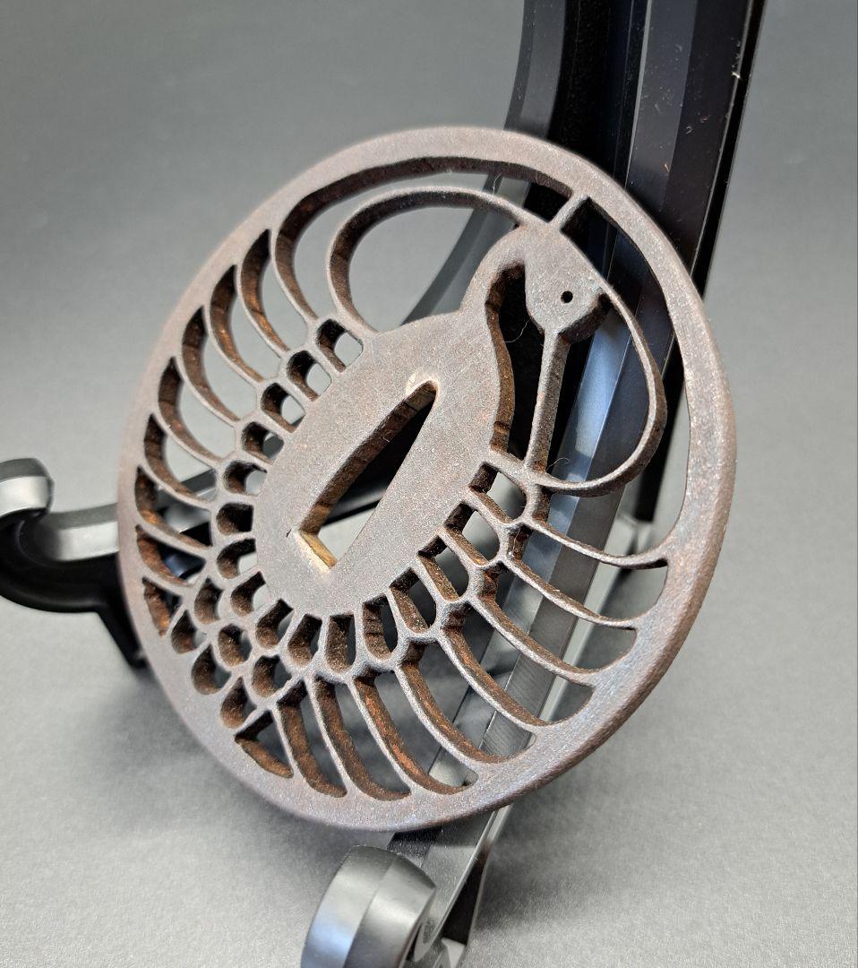 鉄地鶴丸透鍔 鐔 日本刀 刀 刀装具 時代物 真剣 居合い 古美術 侍 武士道