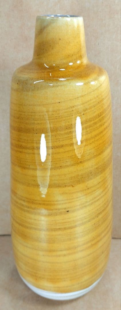 あ*♬様 【本物保証】徳田正彦(後の人間国宝三代徳田八十吉）色釉花生 共箱 黄布