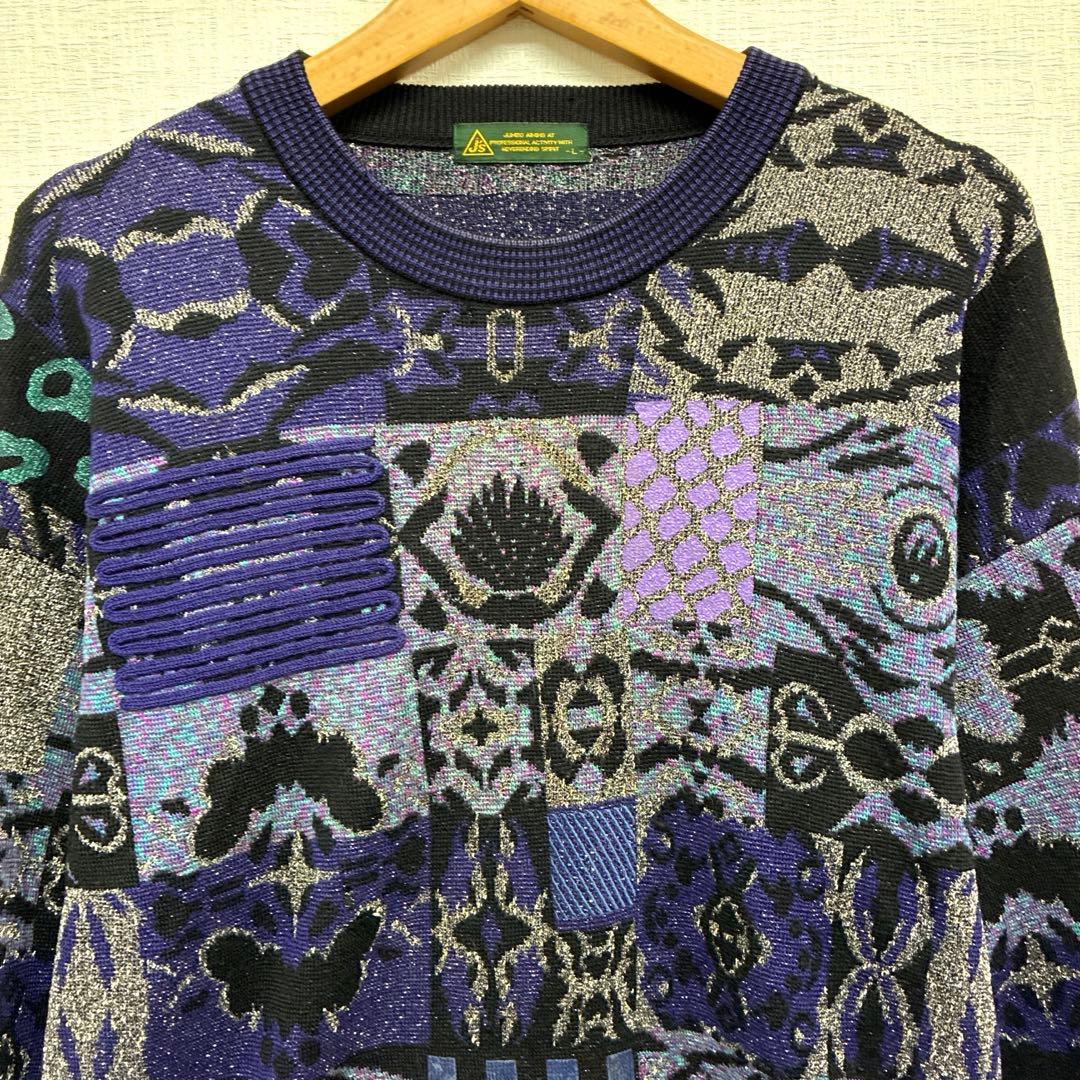 J's ジャンボ尾崎 ブリヂストン　銀糸　ラメ　ゴルフ　セーター ニット　90s