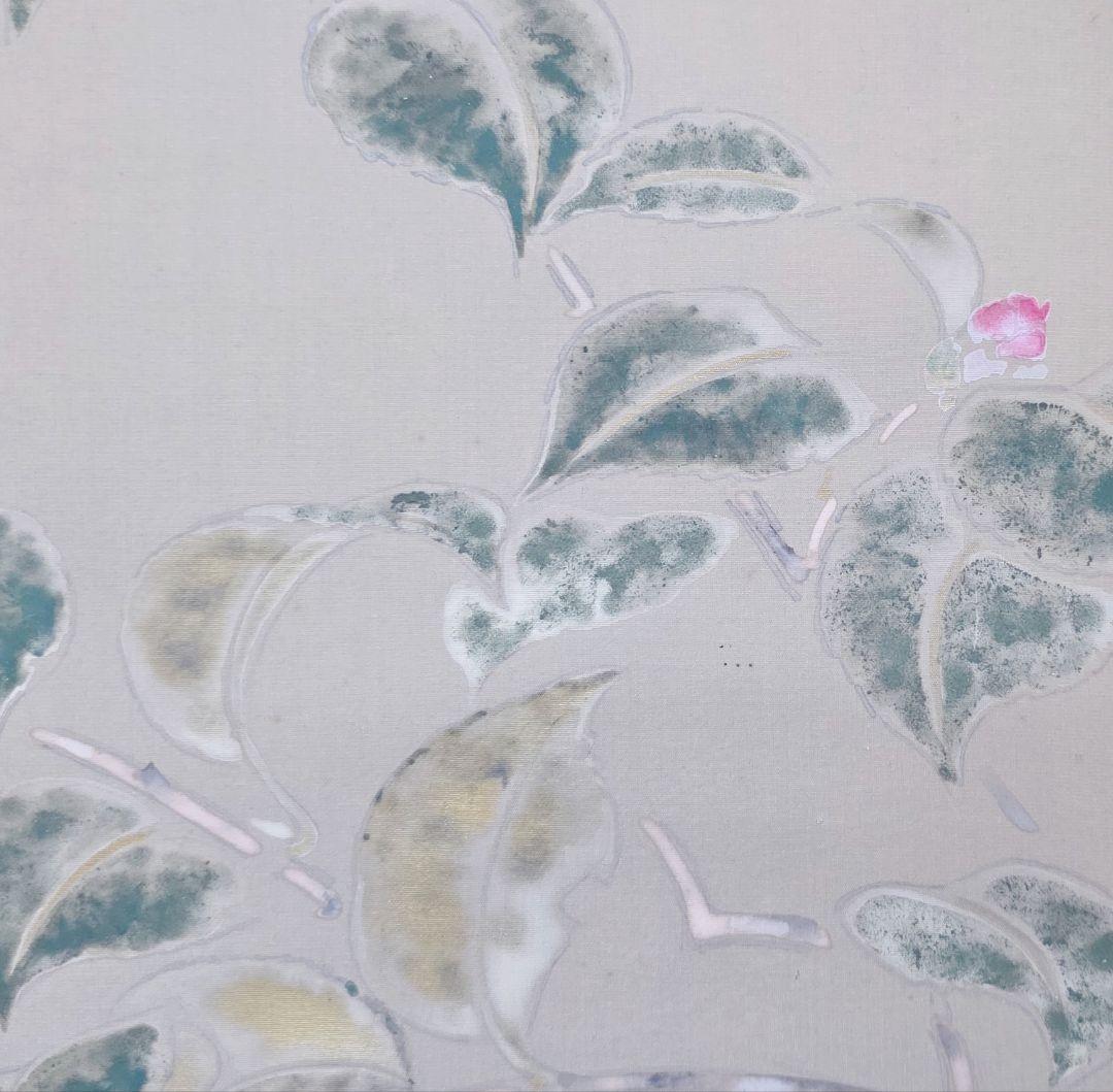 【紅椿図】西村卓三 2711 共箱 ツバキ 西村五雲息子 掛け軸 肉筆