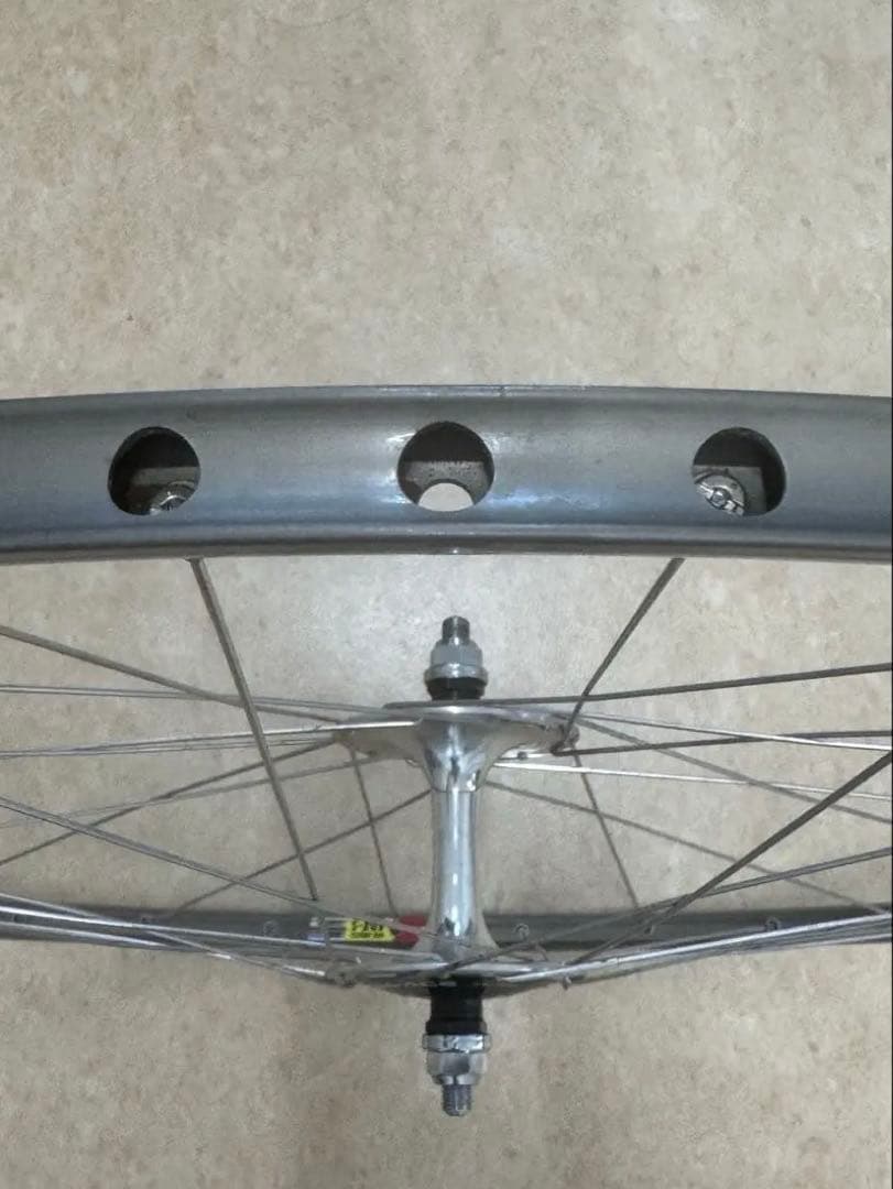 競輪 完組ホイール前輪 アラヤADX-5リム・シマノDURA-ACEハブ