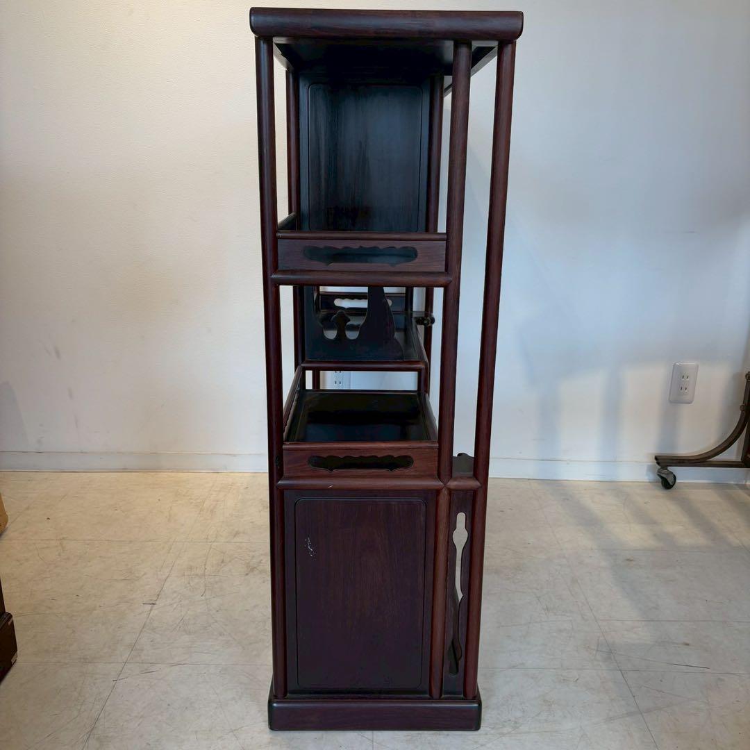 唐木家具 花梨 茶箪笥 飾り棚 日本式茶棚　筆返し　サイドボード ビンテージ