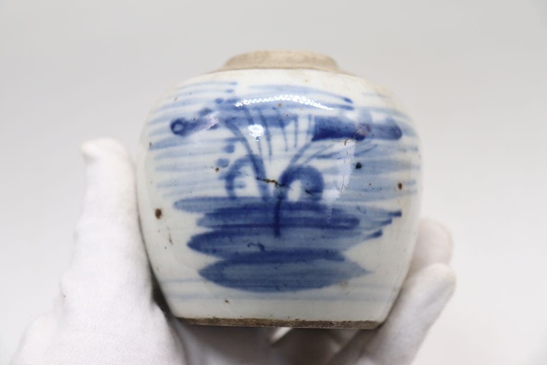 中国　清時代　染付小壺　送料込み1102