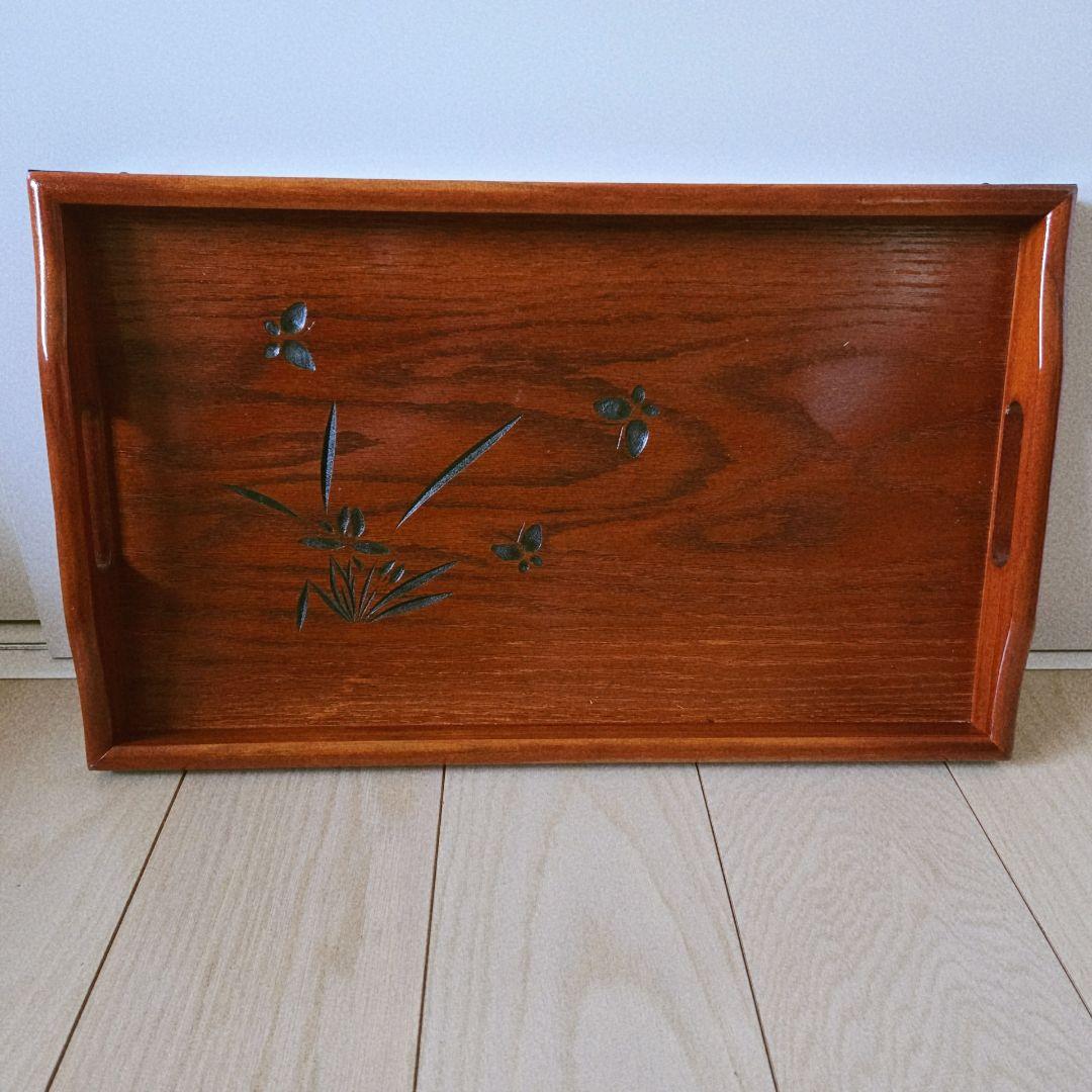 山中漆器　伝統工芸品　天然木　トレーと茶托5枚セット