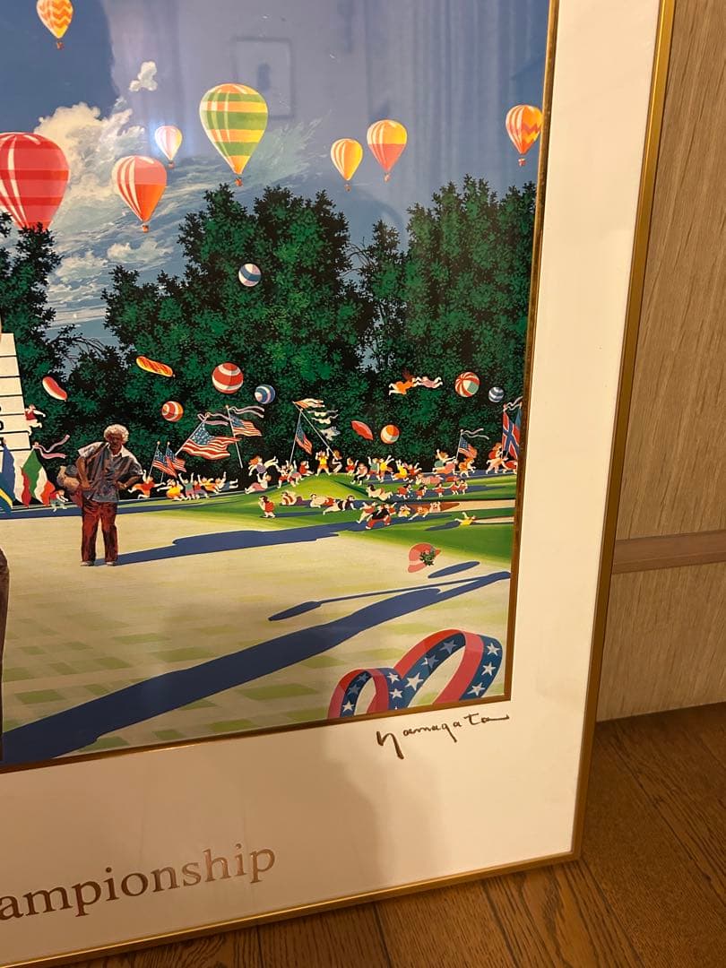 ヒロ　ヤマガタ　ゴルフポスター　額縁