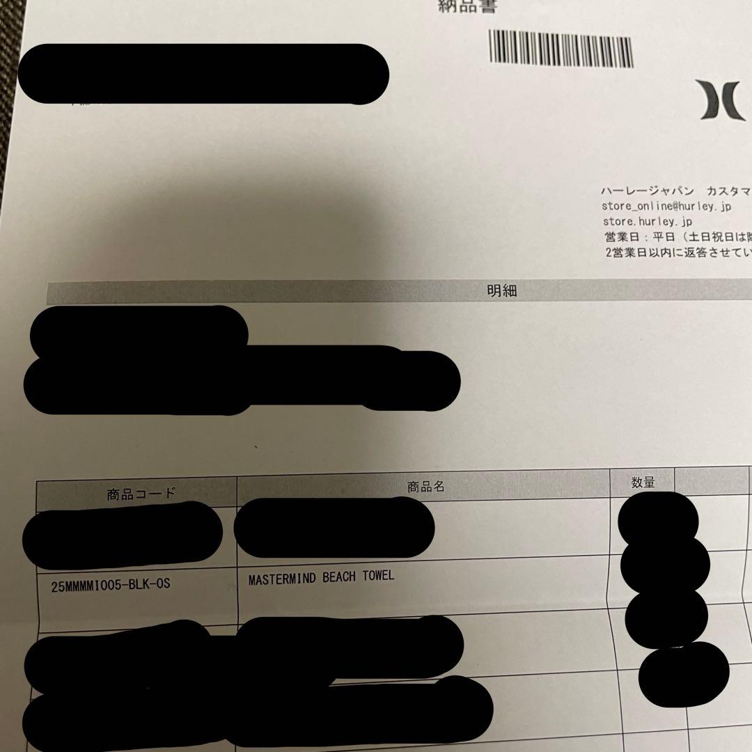【Hurley × MASTERMIND】BEACH TOWEL ビーチタオル