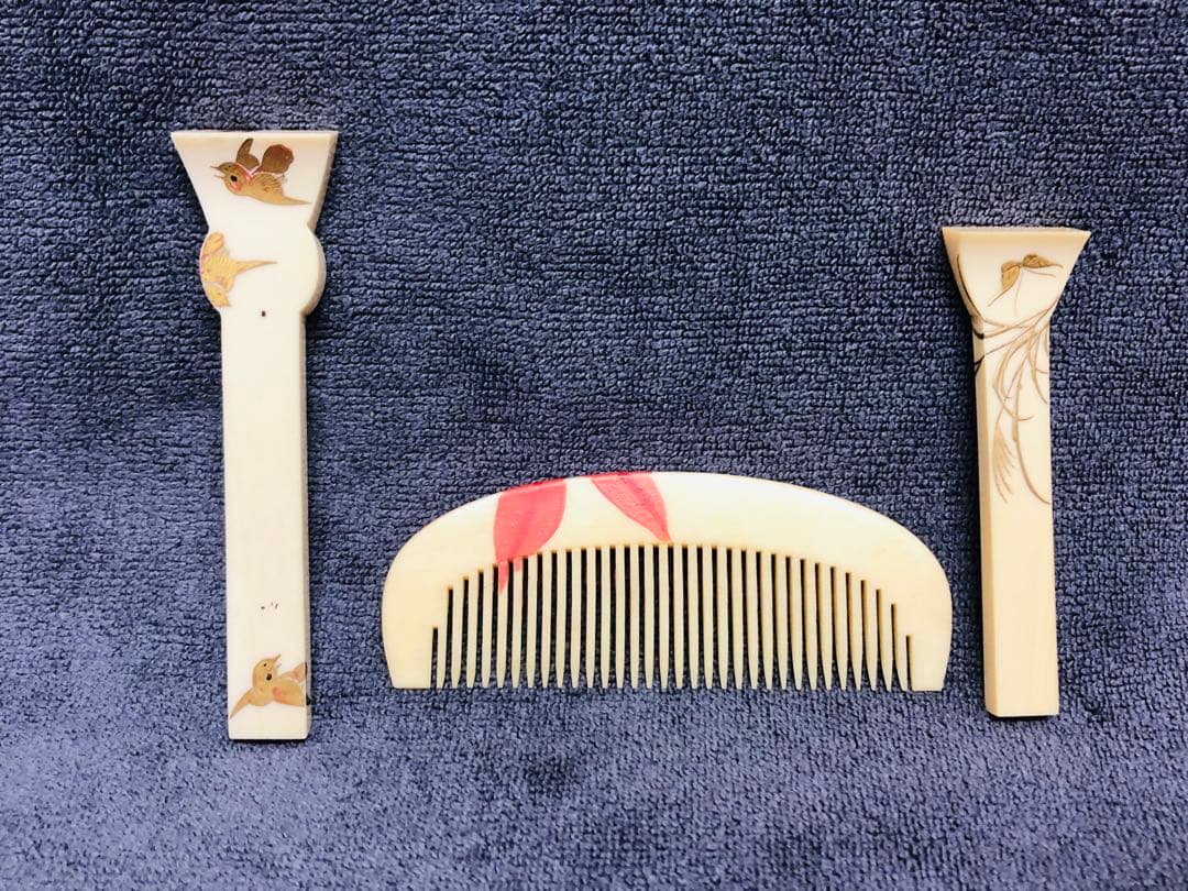 簪 かんざし　天然素材　和装小物　象嵌　簪 かんざし　アンティーク　時代物 美品