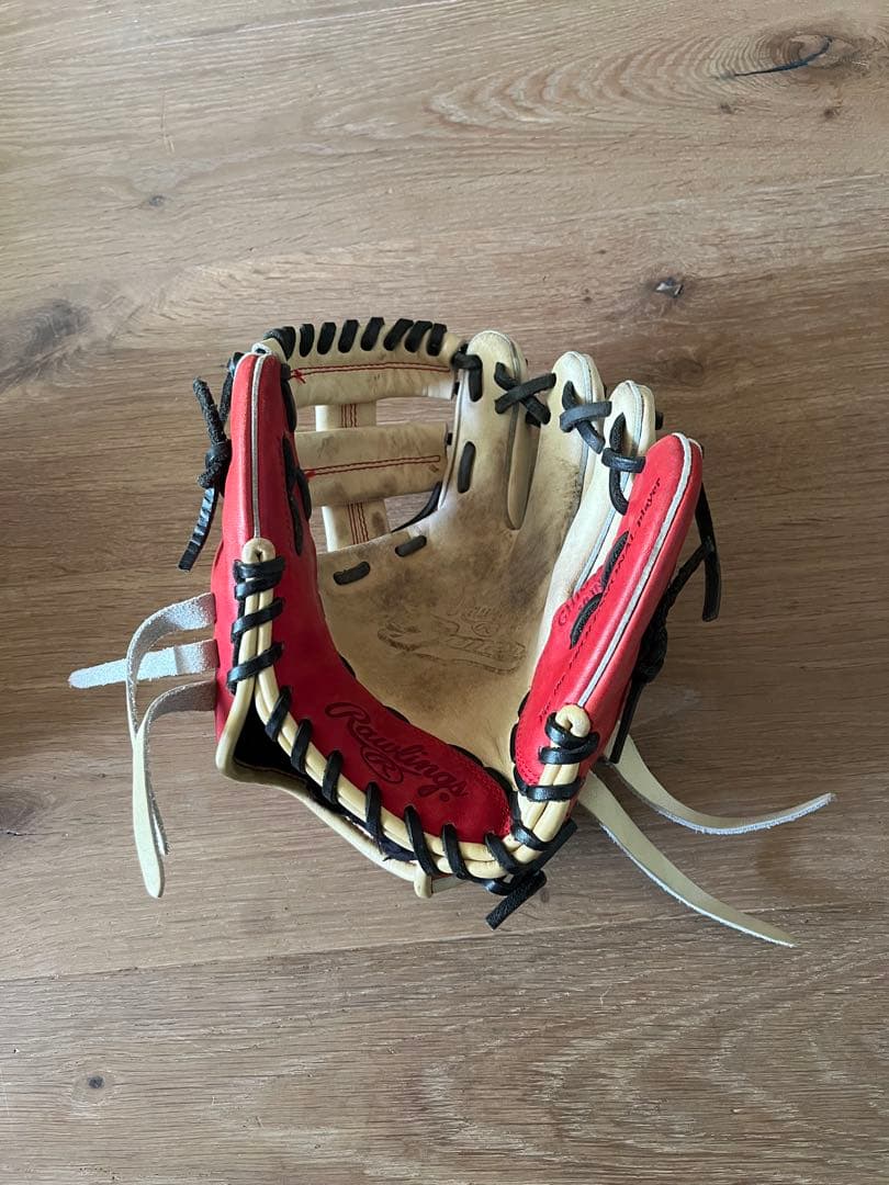 Rawlings 硬式グローブ クリーム色/赤