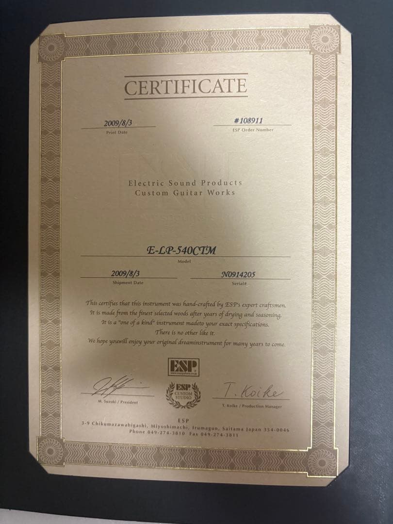 ESPギター SUGIZO モデルギター　ESPオーダーギターLUNASEA