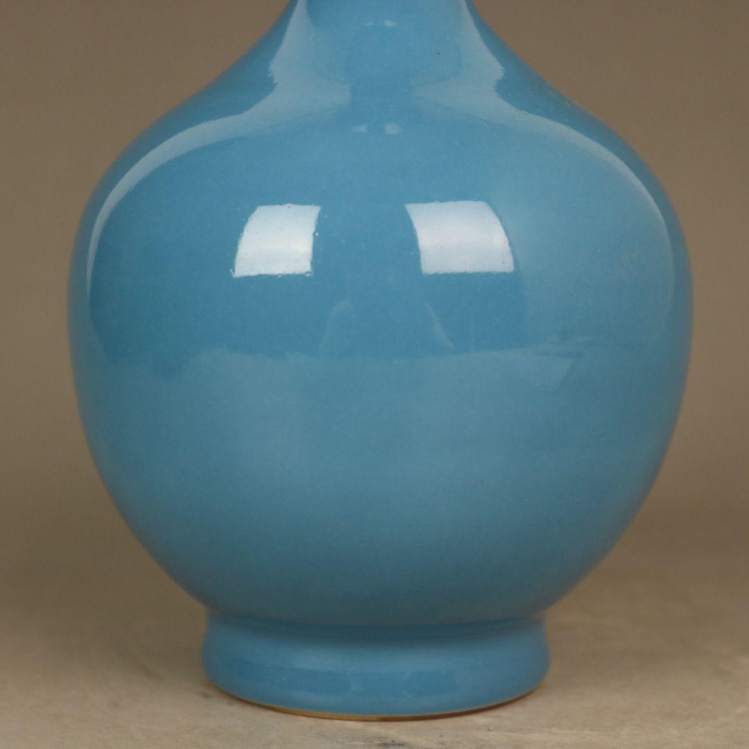 天青釉賞瓶 景徳鎮 陶磁器 装飾品 現代工芸品美術品 置物