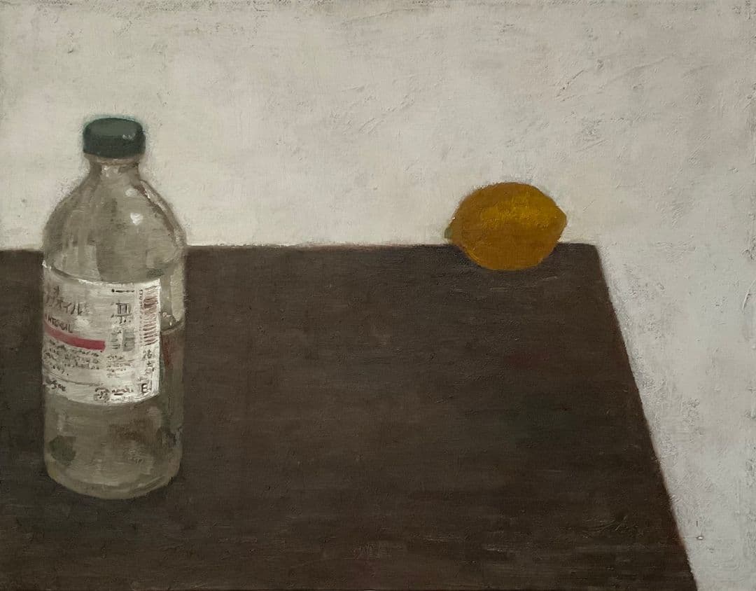油彩画　ネオペインティングオイルと乾燥したレモン