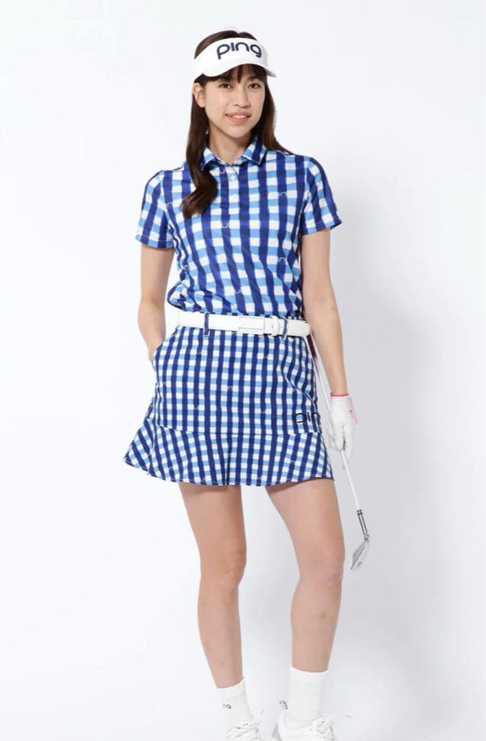 ★連休セール★Mサイズ/セットアップ/ギンガムチェックスカート＆ポロシャツ