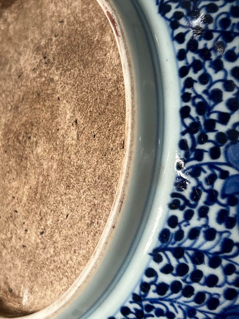 中国清時代　青花皿　直径 28.6㎝/西X-2