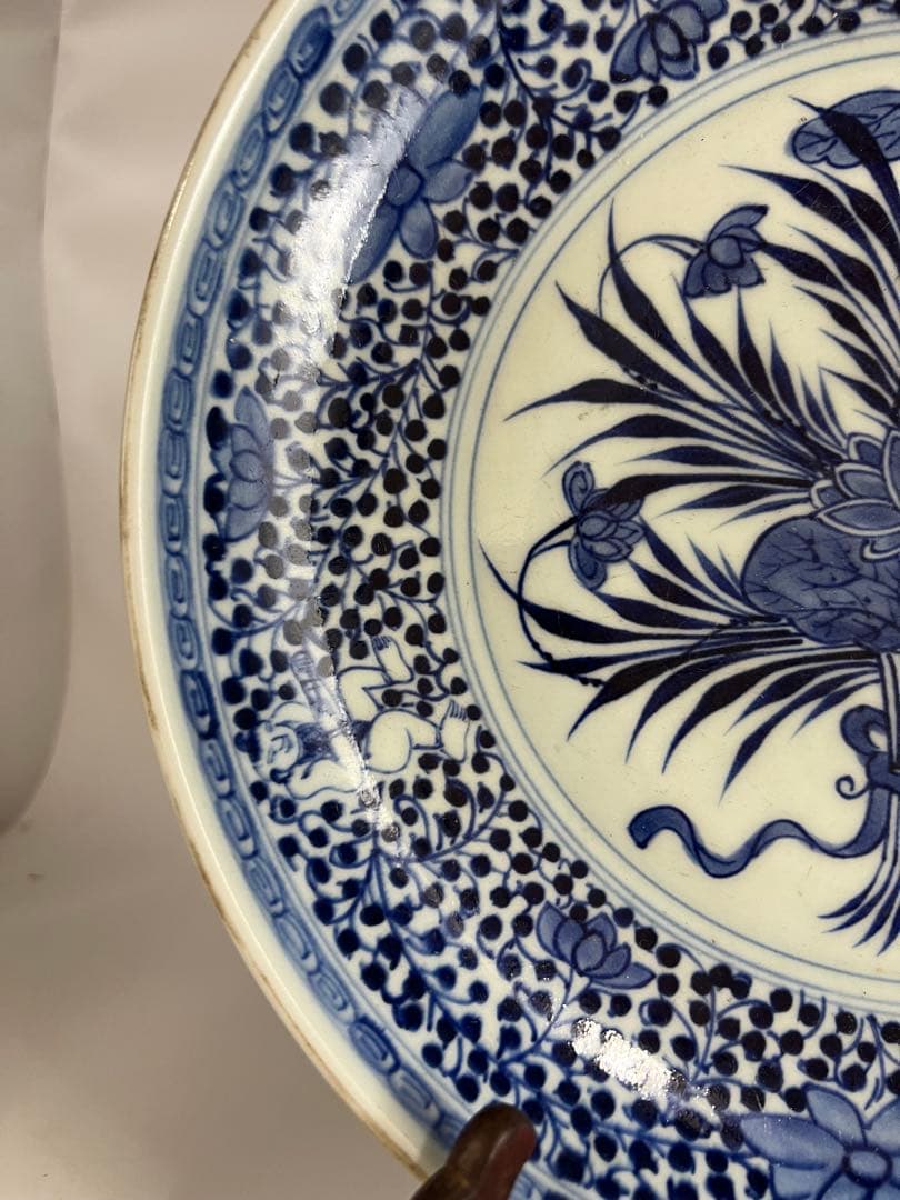 中国清時代　青花皿　直径 28.6㎝/西X-2