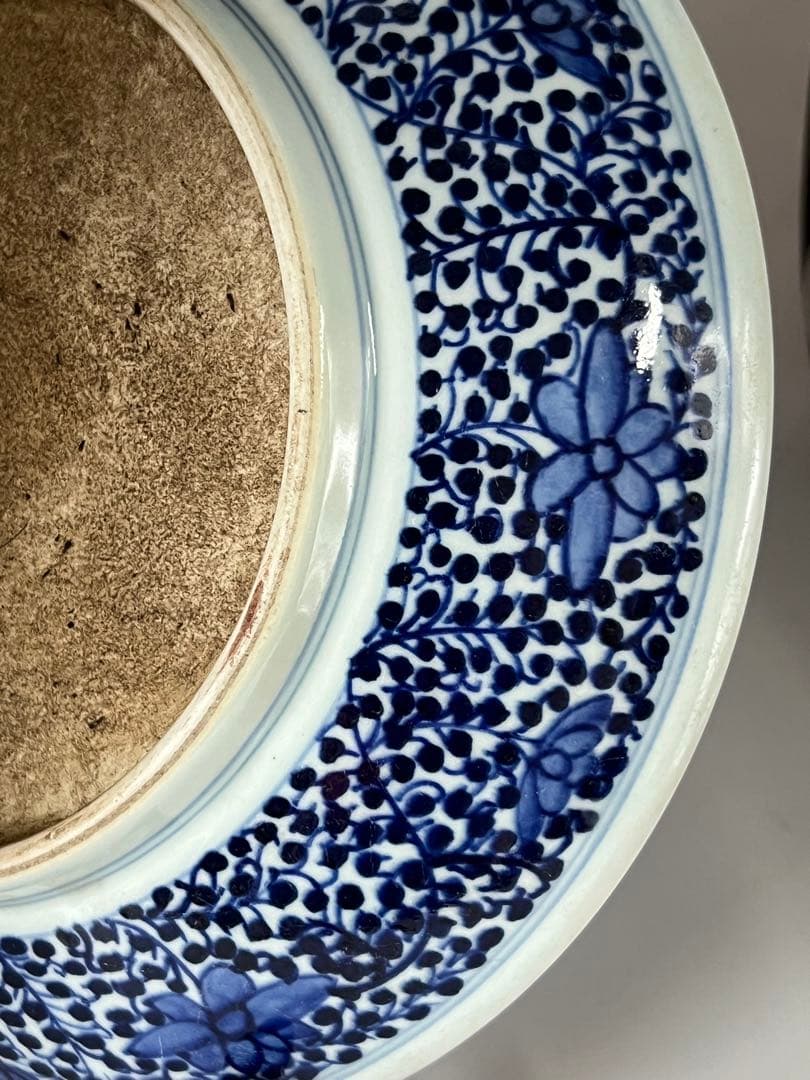 中国清時代　青花皿　直径 28.6㎝/西X-2