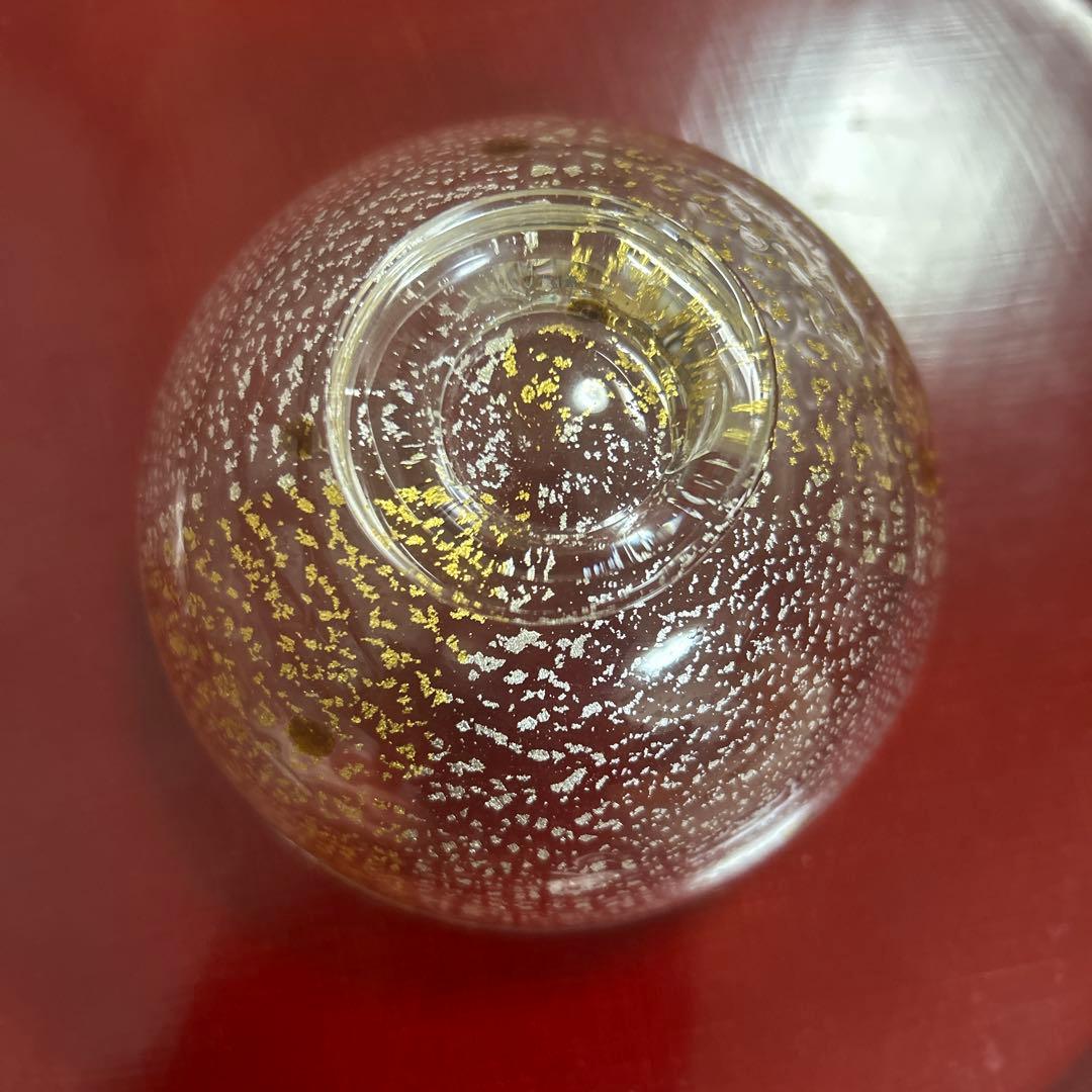 作家　ガラス作家　堀口幸子　金箔琥珀散 玻璃茶碗　茶道　抹茶椀
