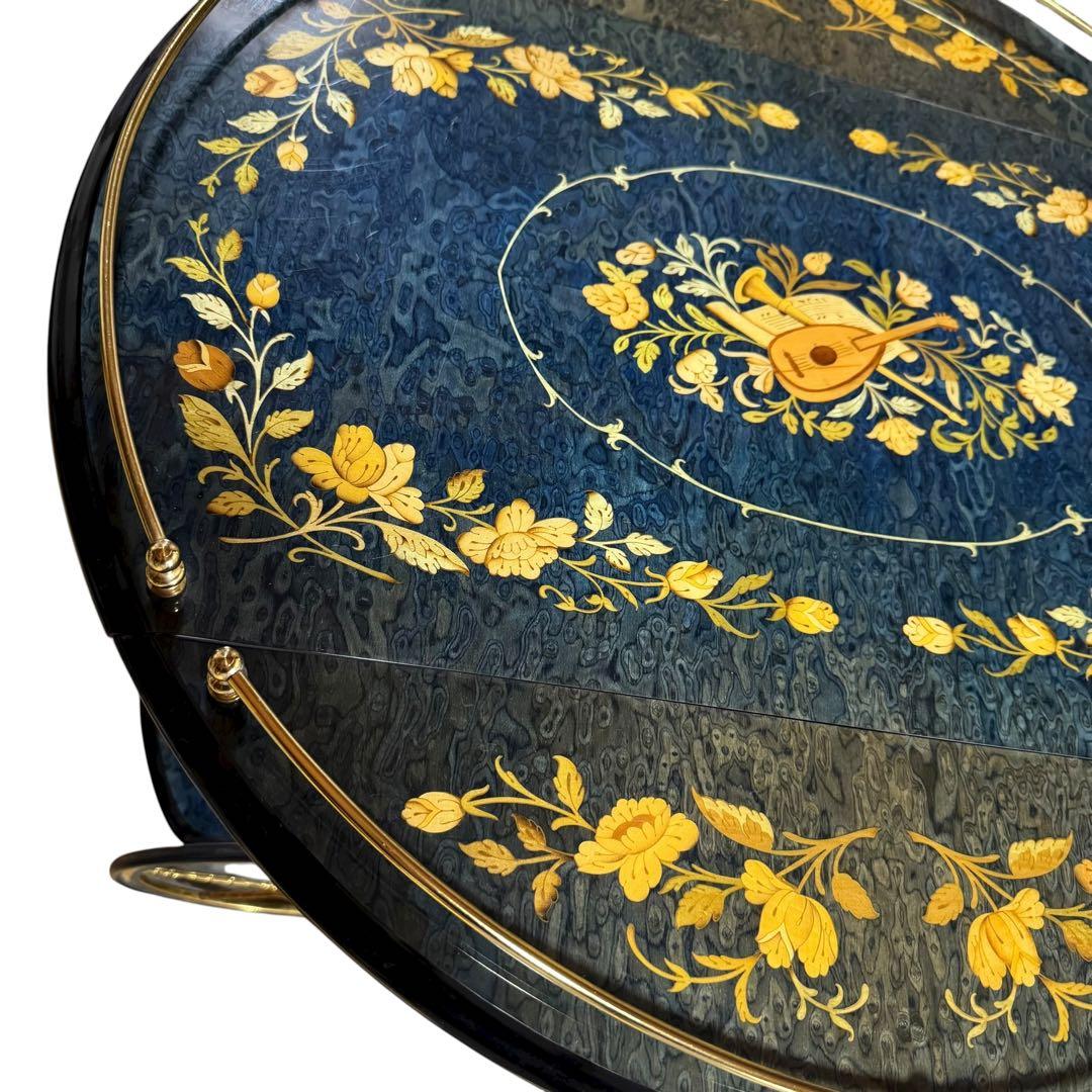 イタリア製 アンティーク 配膳ワゴン キッチンワゴン バタフライ式 ワインラック