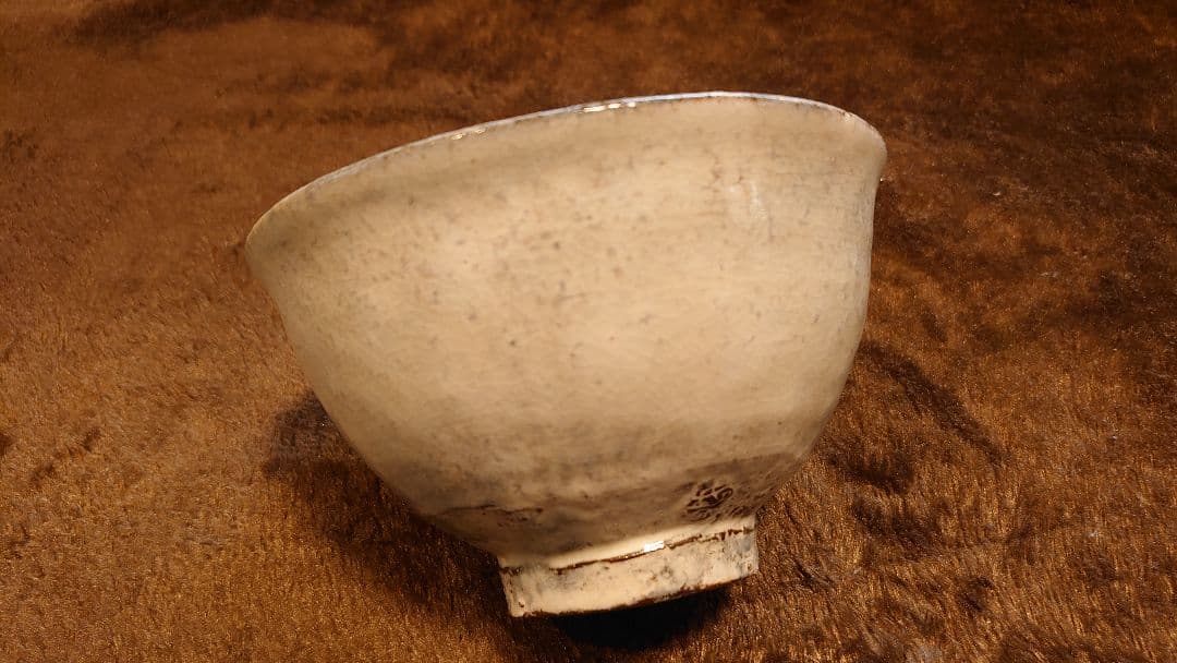 李朝　粉引茶碗　白釉　萩焼　抹茶碗　在銘　蔵出し　共箱　１客