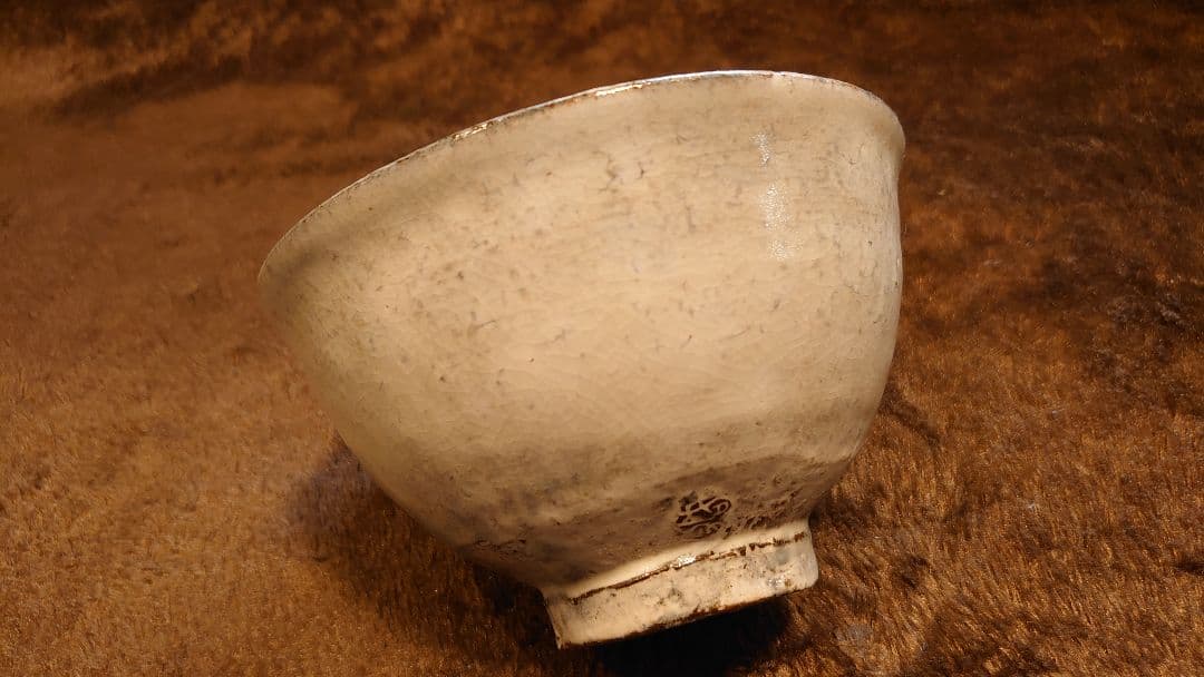李朝　粉引茶碗　白釉　萩焼　抹茶碗　在銘　蔵出し　共箱　１客