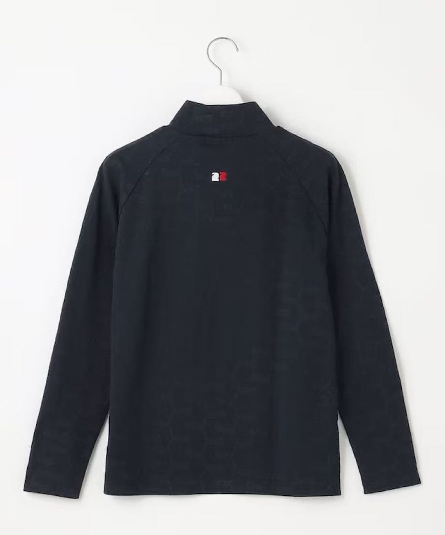 新品 23区【WOMEN】クラブジャガード柄 モックネックシャツ ネイビー M