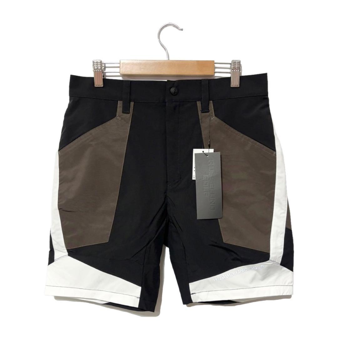 新品 ラッセルノ ゴルフ カラーパネル ショーツ ブラック M 4 ゴルフウェア