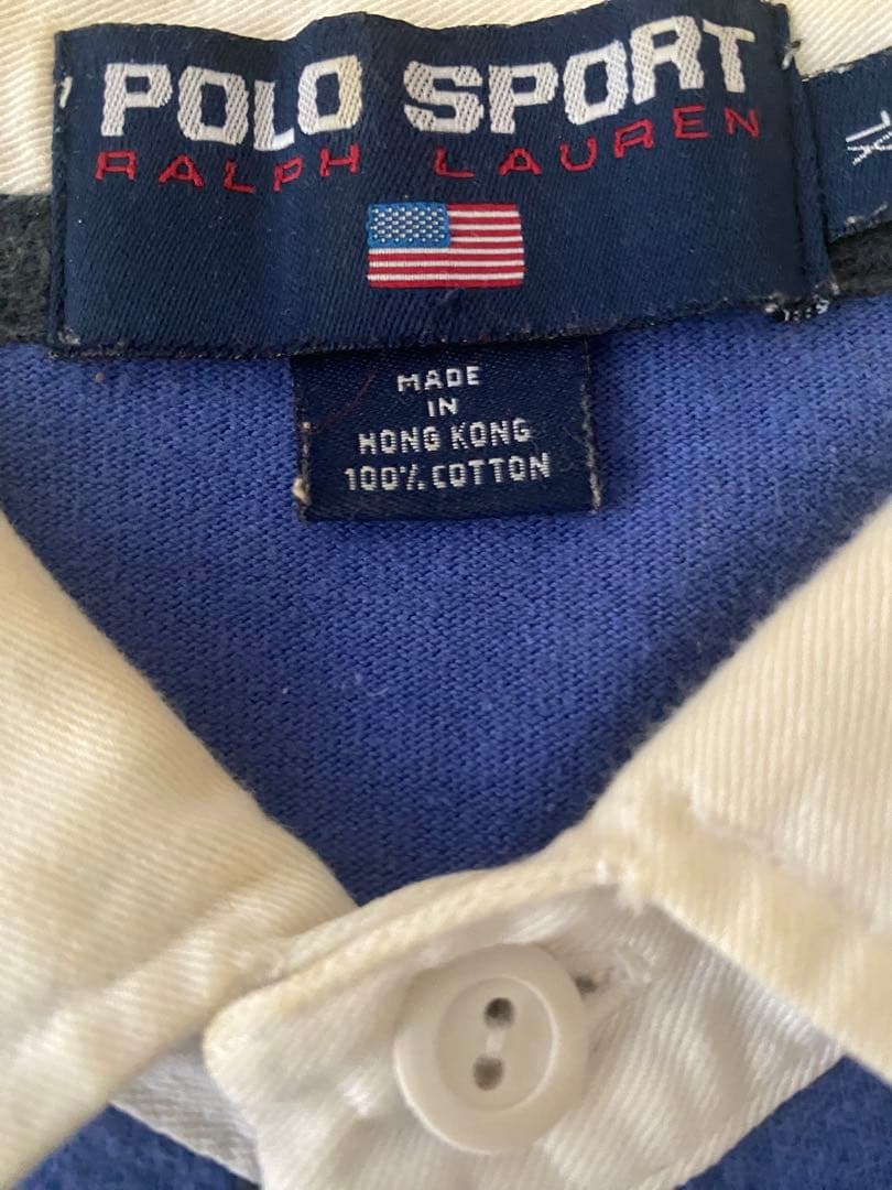 SMK【レア】POLO SPORTラガーシャツ 青 100%コットン