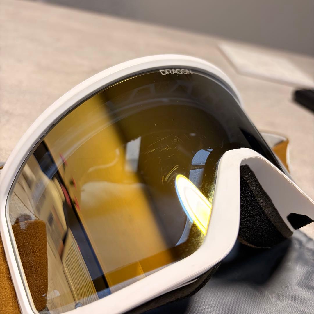 DRAGON ゴーグル ホワイトフレーム ミラーレンズ