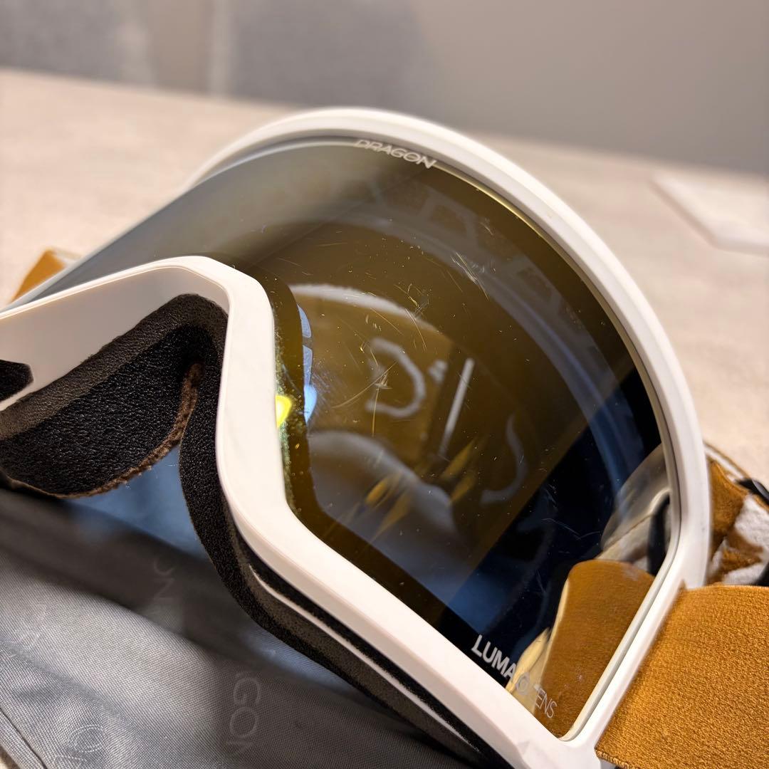 DRAGON ゴーグル ホワイトフレーム ミラーレンズ