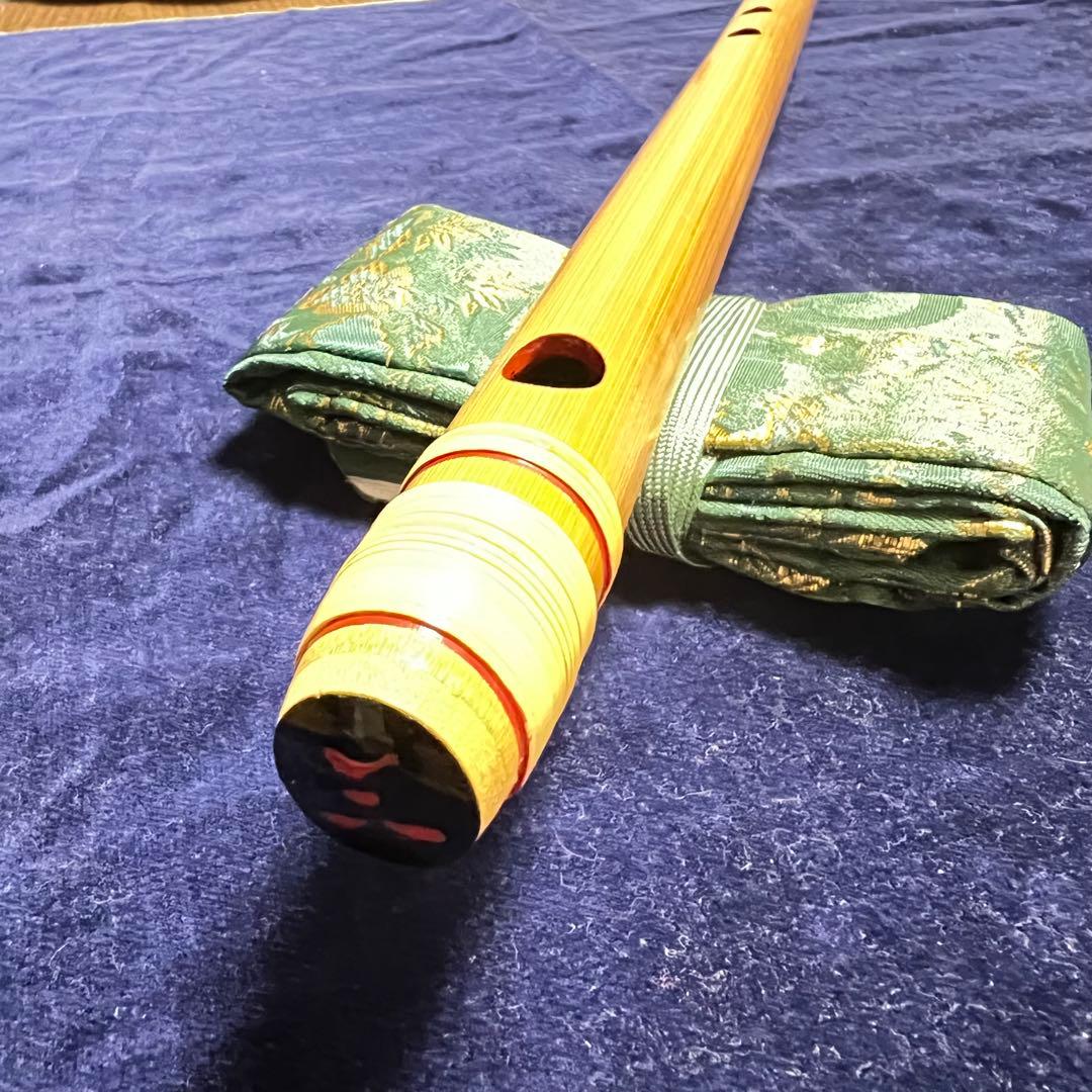 篠笛明鏡 3本調子 ドレミ調 天地巻 専用笛袋付