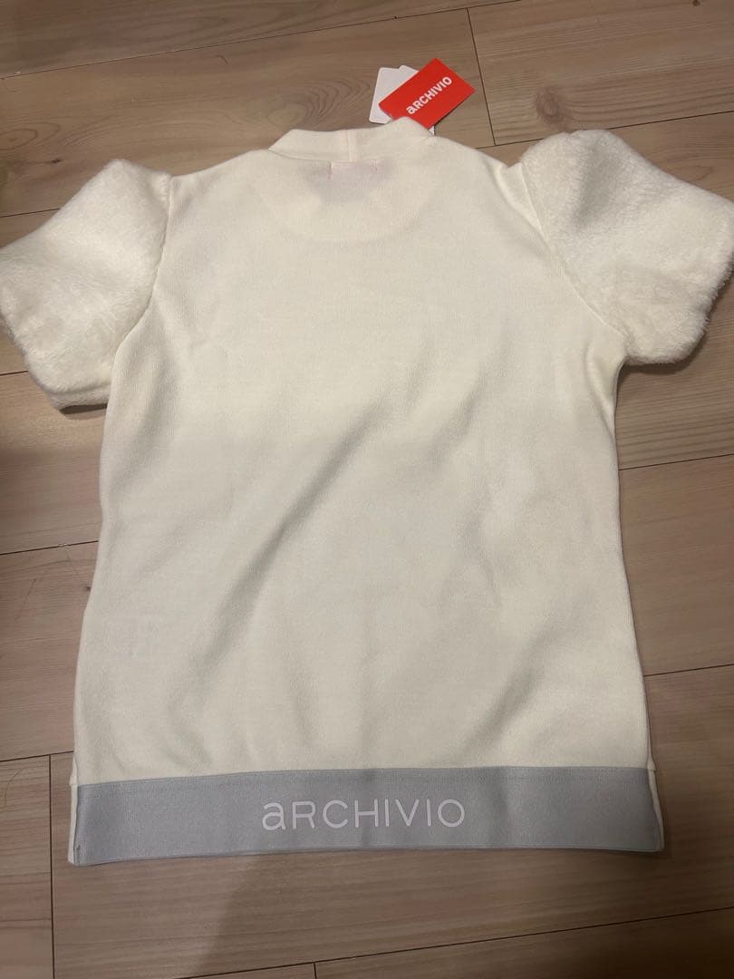 新品 アルチビオ 半袖ニット セーター 袖ファー ホワイト サイズ36