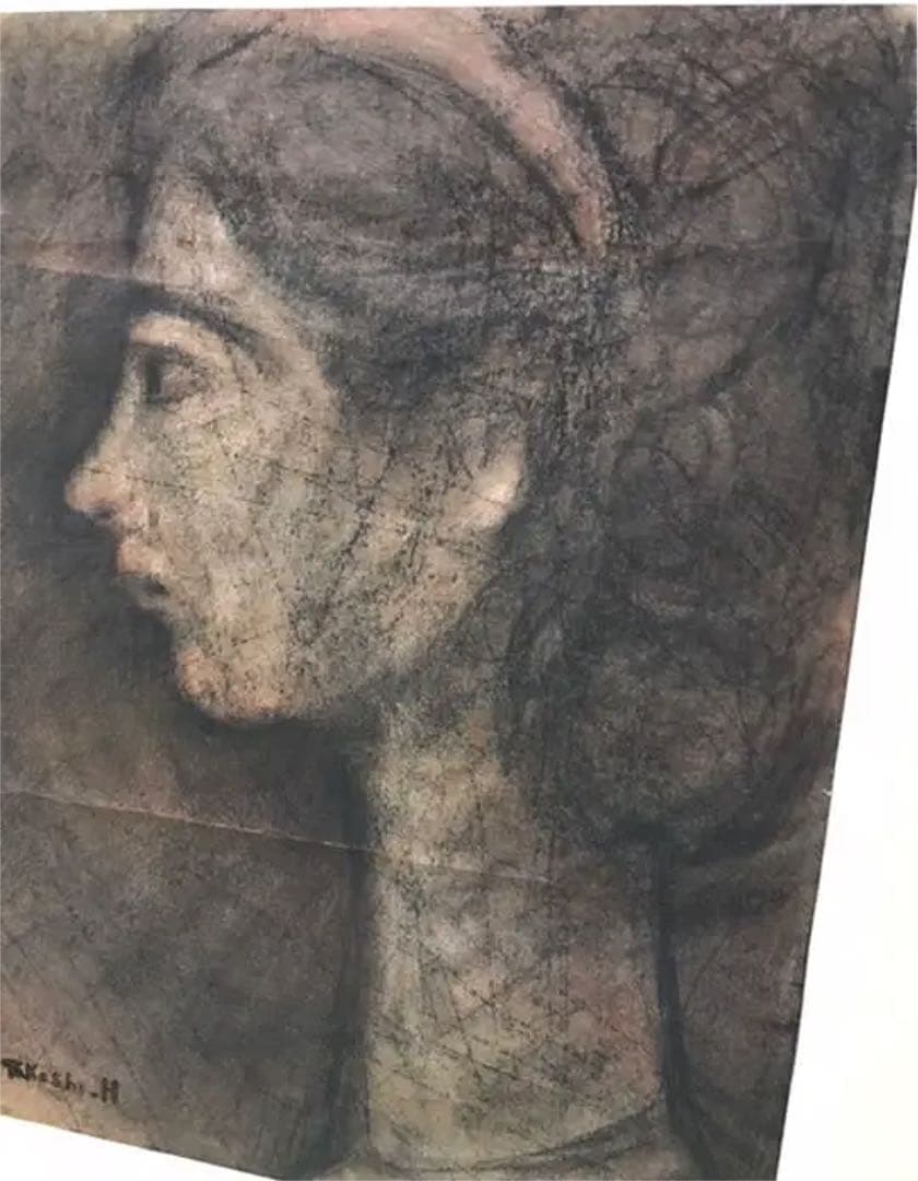 巨匠 林武 パステル画 真作保証 赤洋紙 1点物 原画