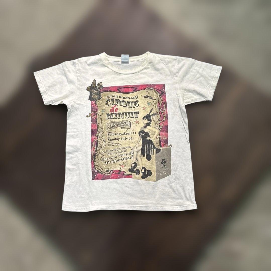 8SM1 浜崎あゆみ　15’sライブツアーTシャツ　白　古着　used