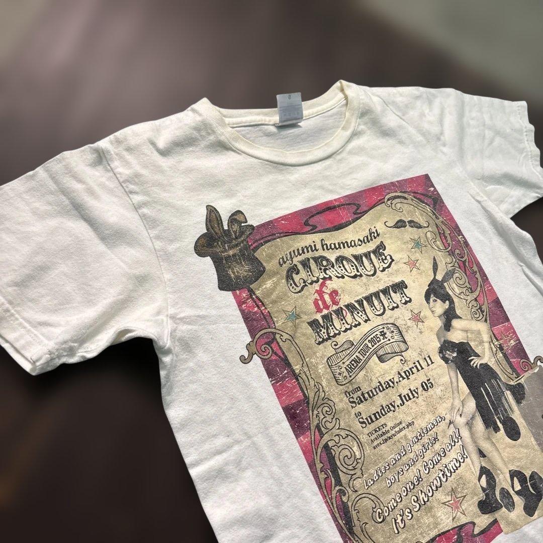 8SM1 浜崎あゆみ　15’sライブツアーTシャツ　白　古着　used