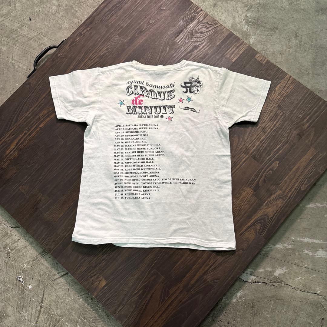 8SM1 浜崎あゆみ　15’sライブツアーTシャツ　白　古着　used