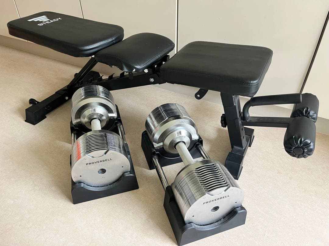 ダンベル41.5kg×2個とベンチ