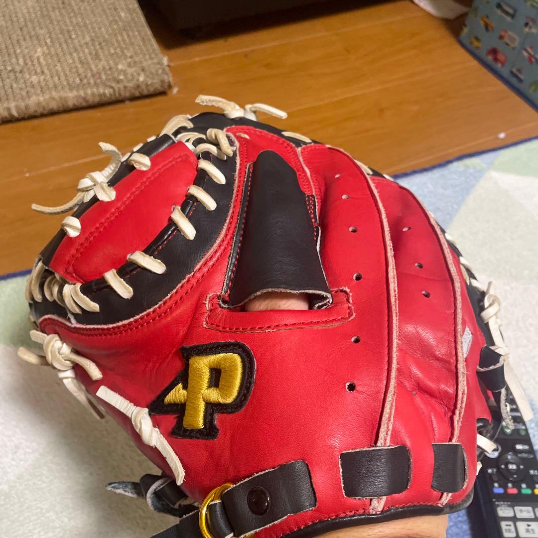 左用‼️プロマーク軟式野球グローブ PCM-4253 赤黒キャッチャーミット