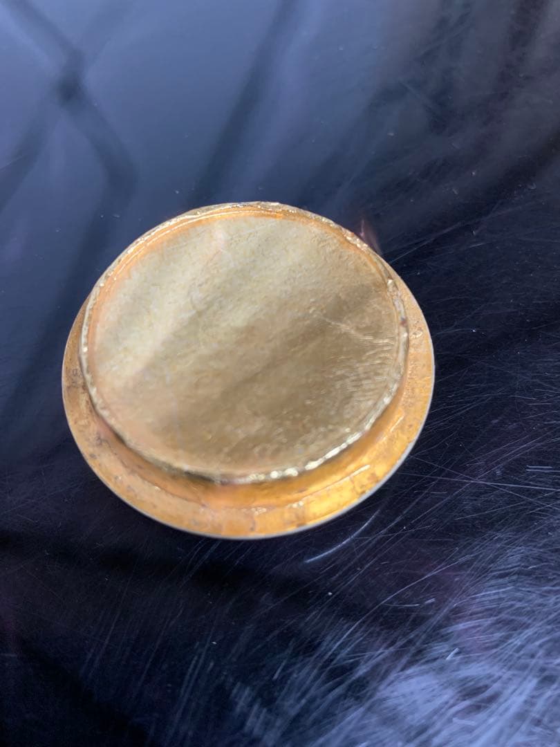 韓国人間文化財　柳海剛（柳根瀅）作　高麗青磁　象嵌鶴文　茶入　共箱　V　7835