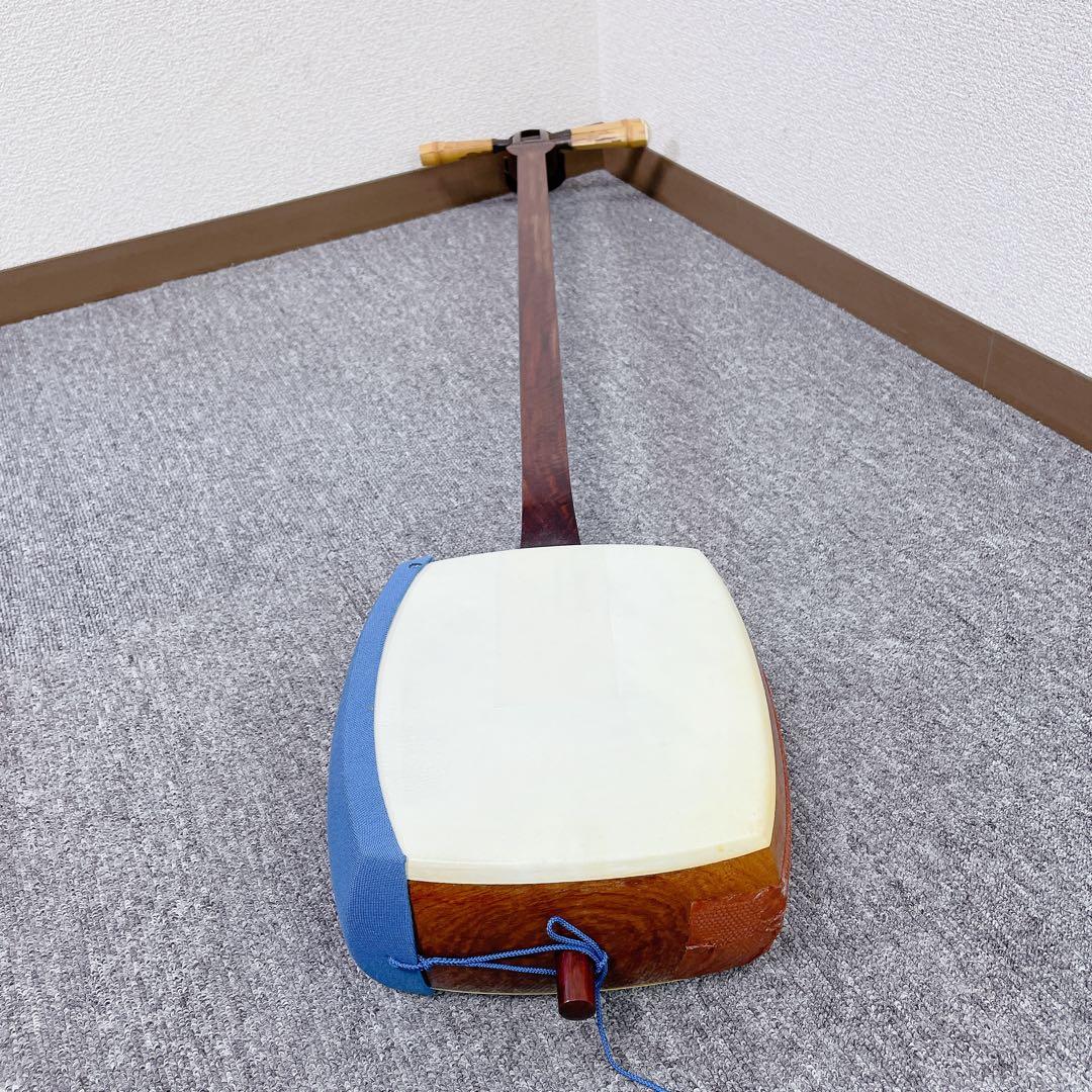 三味線 一本溝 紅木 子持ち綾杉 中棹 金細 和楽器 刻印あり