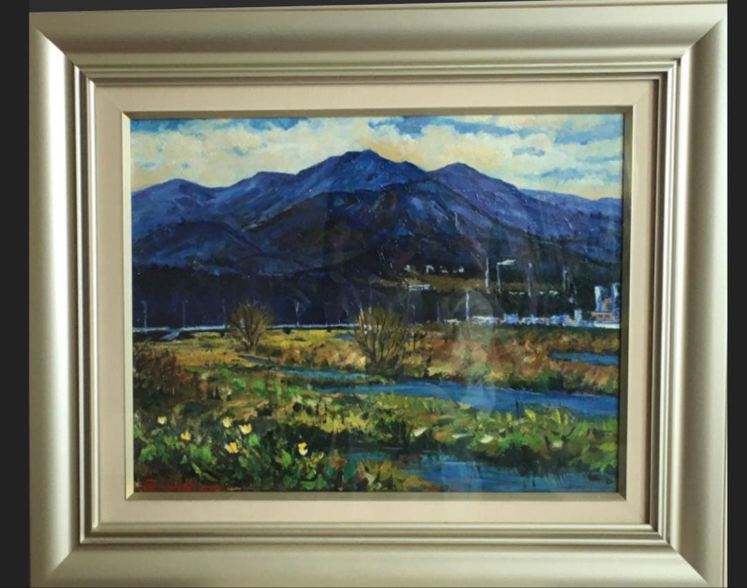 【1点物】油彩画　風景画　月山　出羽三山　山形県　 F6号