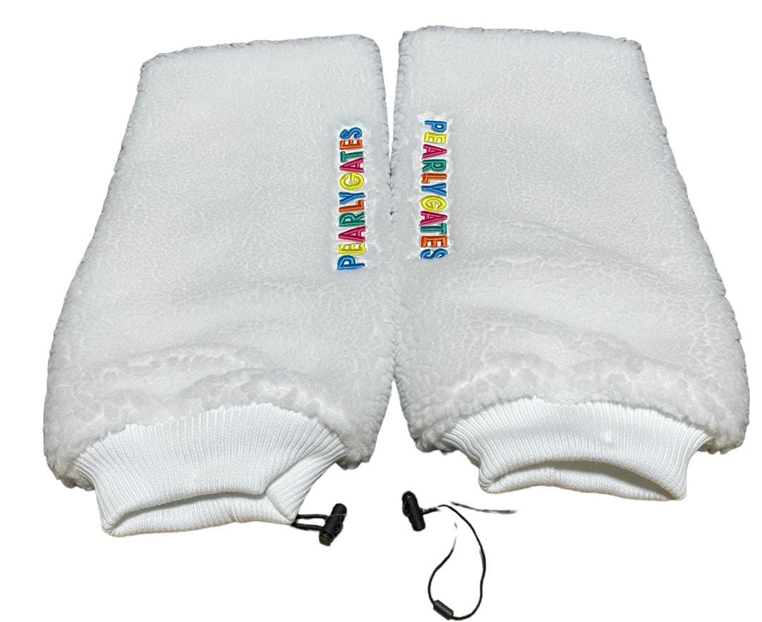 新品 未使用 パーリーゲイツ ボアフリース レッグウォーマーホワイト