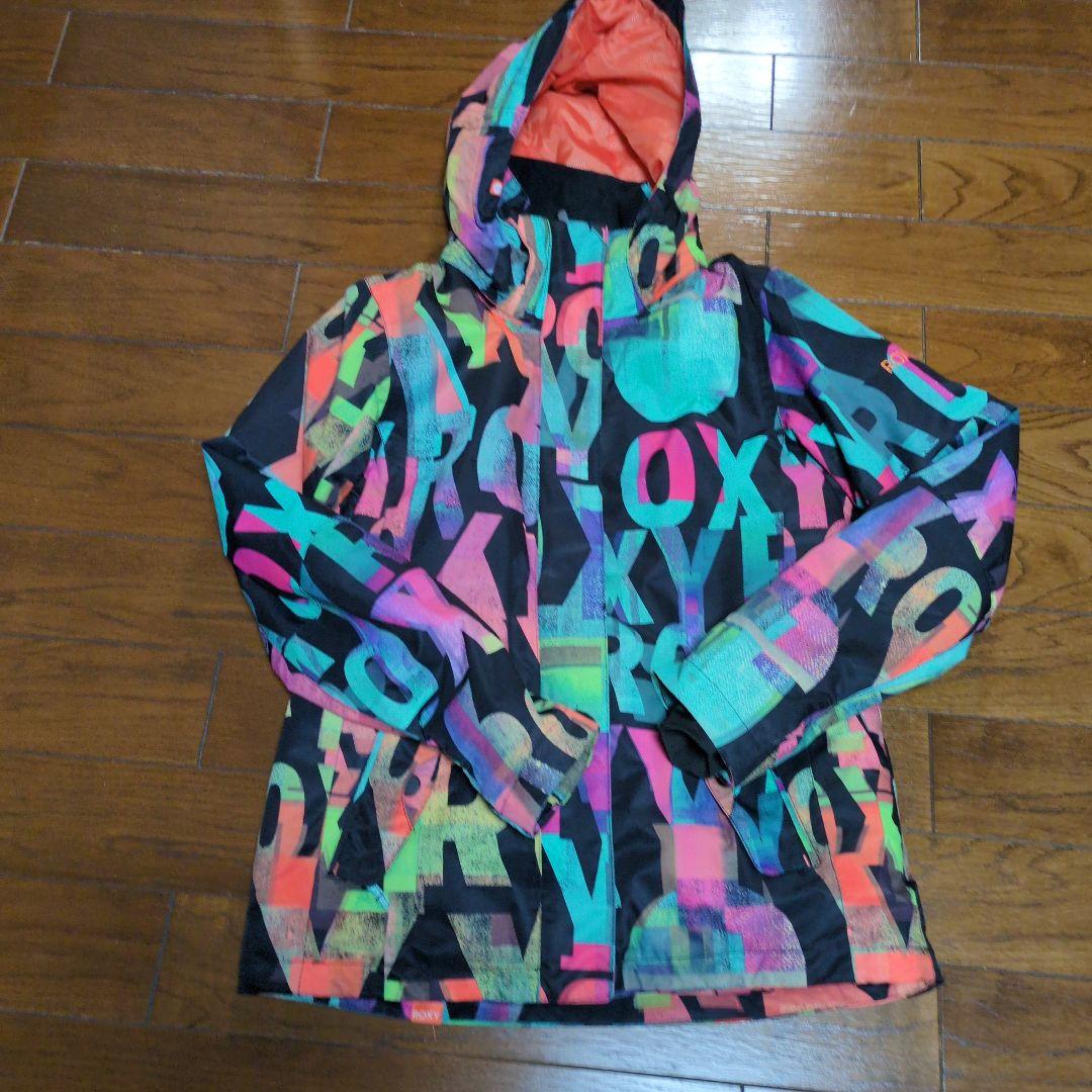 ROXY　スノボウェア　上下セット　Ｍ　総柄　ロゴ　ベージュ